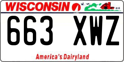 WI license plate 663XWZ