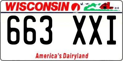 WI license plate 663XXI