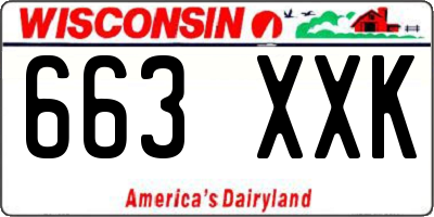 WI license plate 663XXK