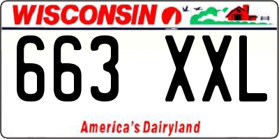 WI license plate 663XXL