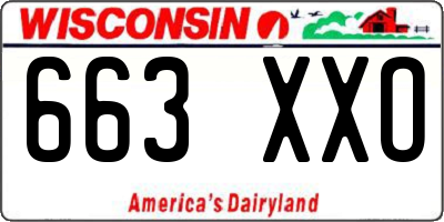 WI license plate 663XXO