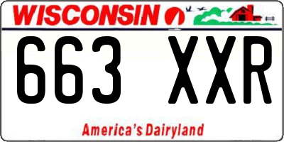 WI license plate 663XXR