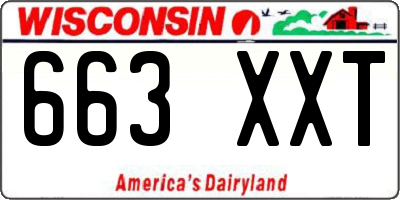 WI license plate 663XXT