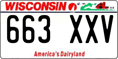 WI license plate 663XXV