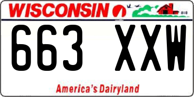 WI license plate 663XXW