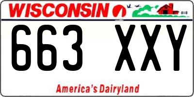 WI license plate 663XXY