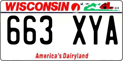 WI license plate 663XYA