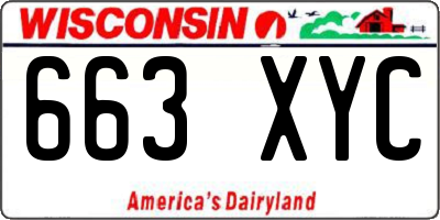 WI license plate 663XYC