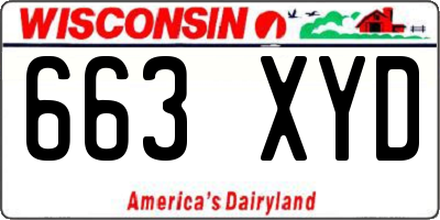 WI license plate 663XYD