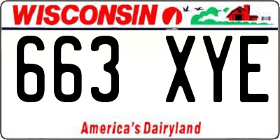 WI license plate 663XYE