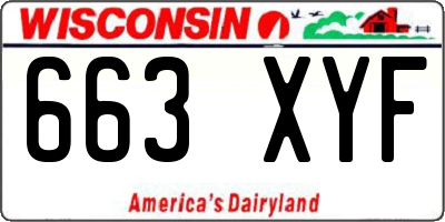 WI license plate 663XYF