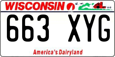 WI license plate 663XYG