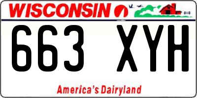 WI license plate 663XYH