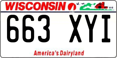 WI license plate 663XYI