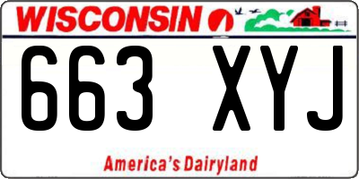 WI license plate 663XYJ