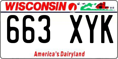 WI license plate 663XYK