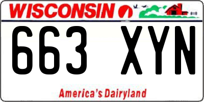 WI license plate 663XYN