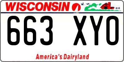 WI license plate 663XYO