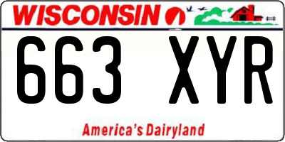 WI license plate 663XYR