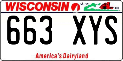 WI license plate 663XYS