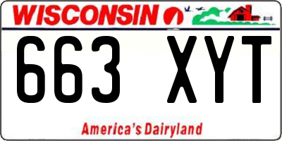 WI license plate 663XYT