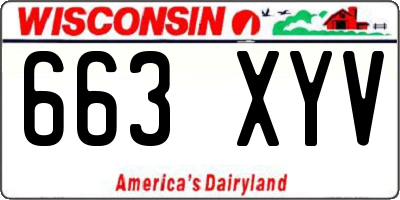 WI license plate 663XYV