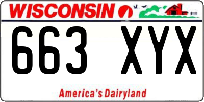 WI license plate 663XYX