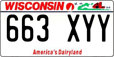 WI license plate 663XYY