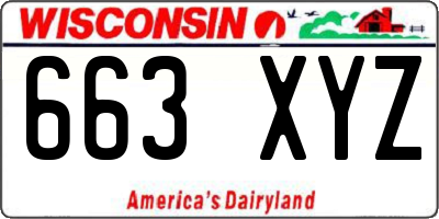 WI license plate 663XYZ