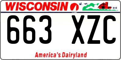 WI license plate 663XZC