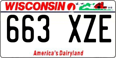 WI license plate 663XZE