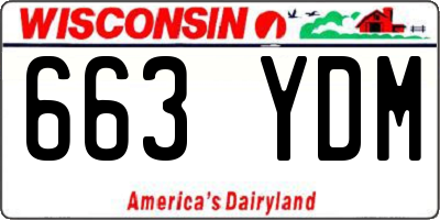 WI license plate 663YDM