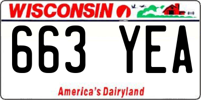 WI license plate 663YEA
