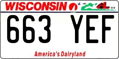 WI license plate 663YEF