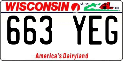 WI license plate 663YEG