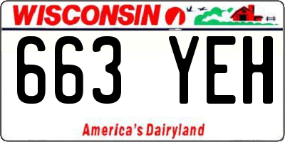 WI license plate 663YEH