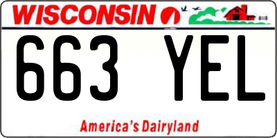 WI license plate 663YEL