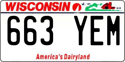 WI license plate 663YEM
