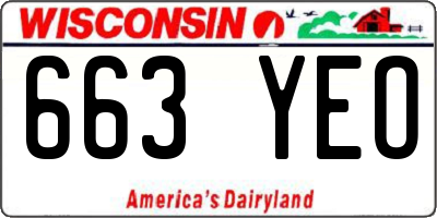 WI license plate 663YEO
