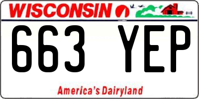 WI license plate 663YEP