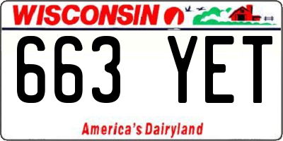 WI license plate 663YET