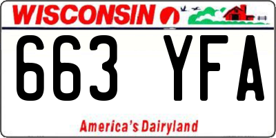WI license plate 663YFA
