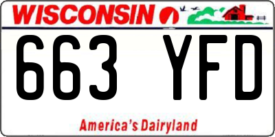 WI license plate 663YFD