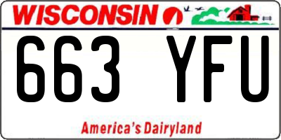 WI license plate 663YFU