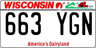 WI license plate 663YGN