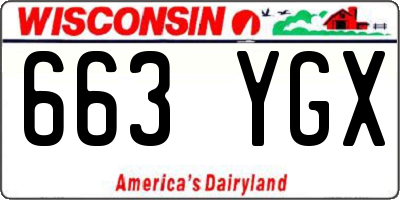 WI license plate 663YGX