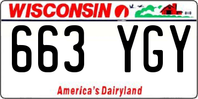 WI license plate 663YGY