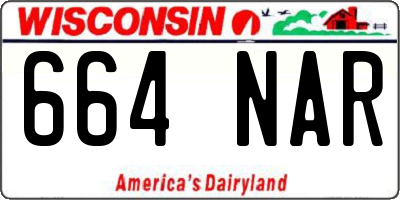 WI license plate 664NAR