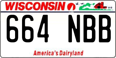 WI license plate 664NBB
