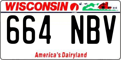 WI license plate 664NBV